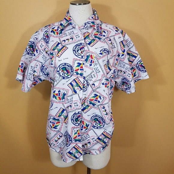 Vintage Huntington Ridge Nautical Button Up Shirt - Picture 4 of 6